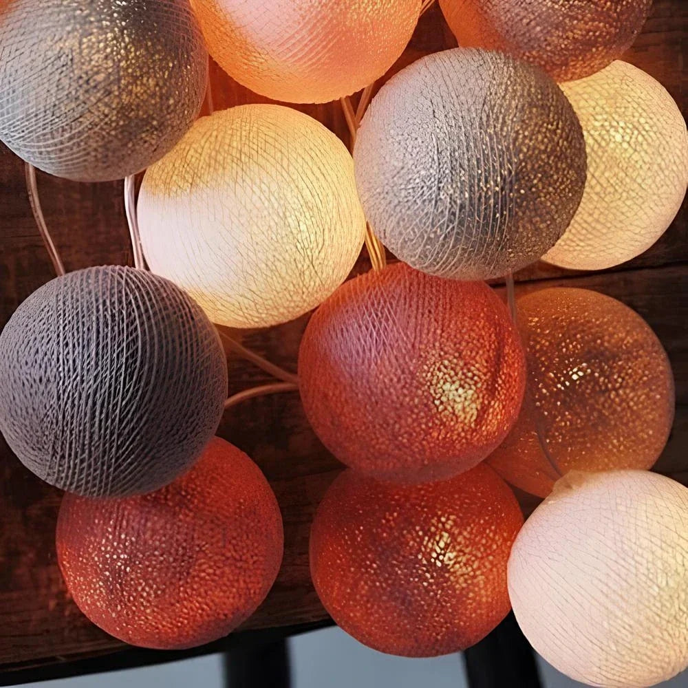 Cotton Ball String Lights Garland - Decorative LED Ambient Lighting - Image 5