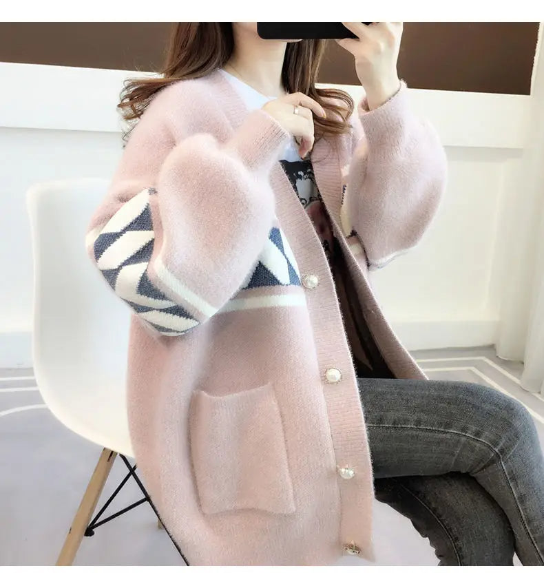 Cozy knitted plus-size sweater