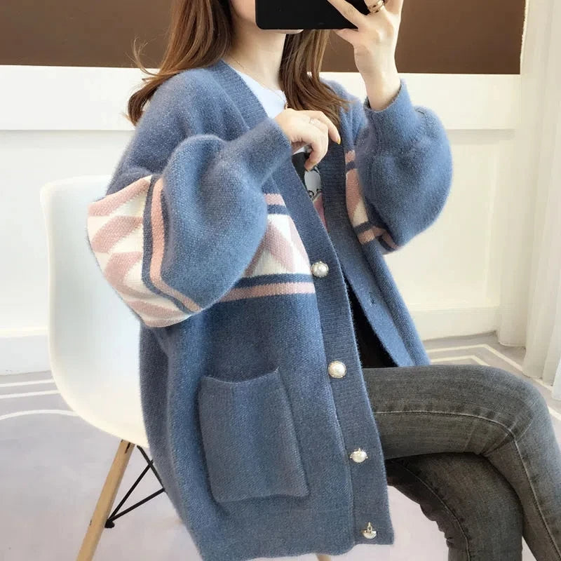 Cozy knitted plus-size sweater