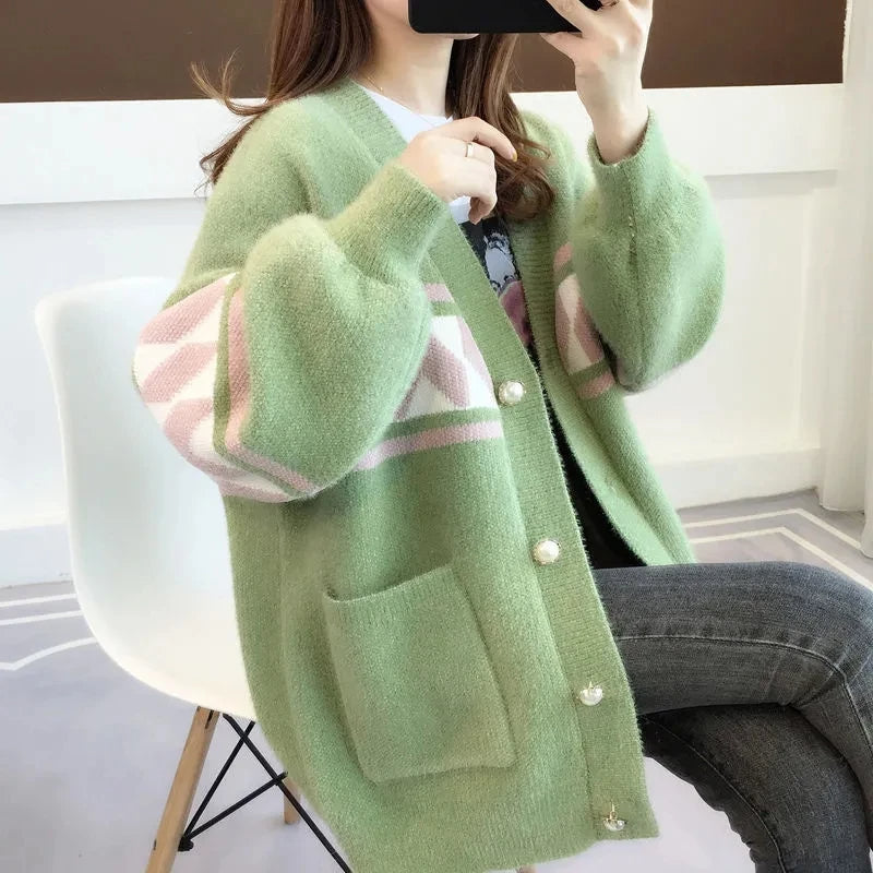 Cozy knitted plus-size sweater