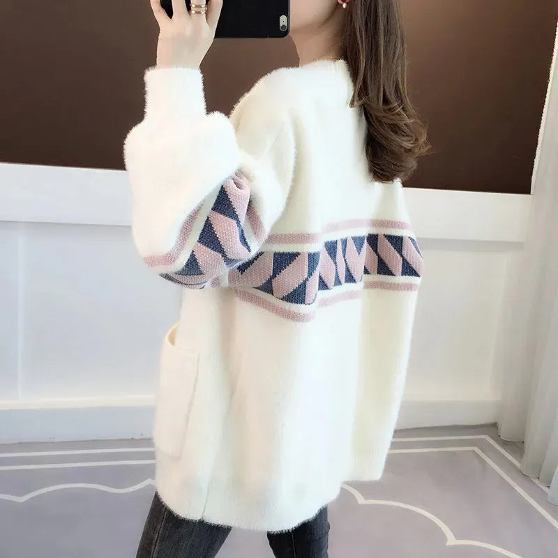 Cozy knitted plus-size sweater