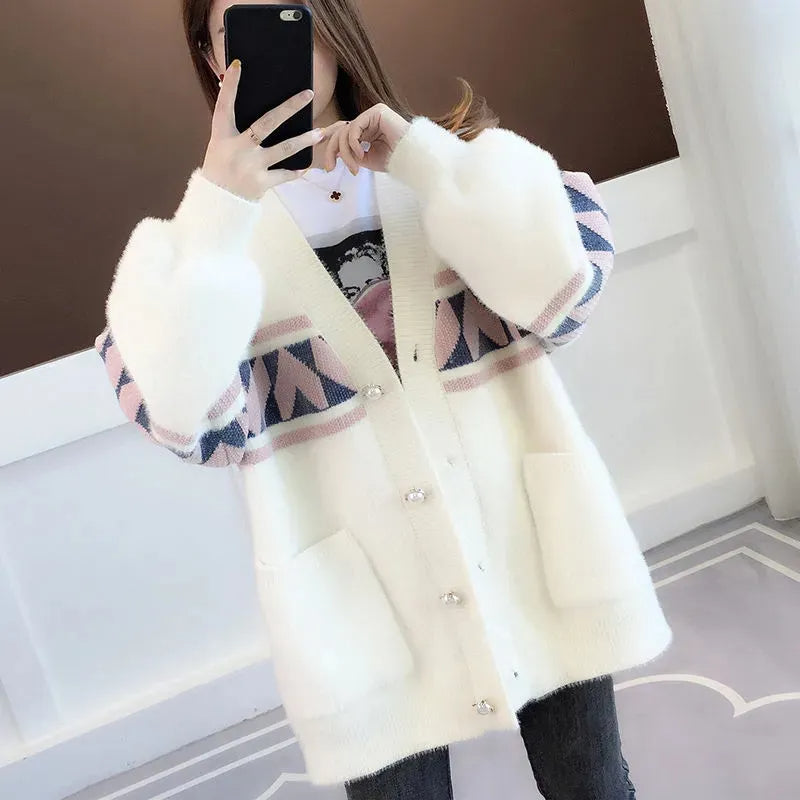 Cozy knitted plus-size sweater