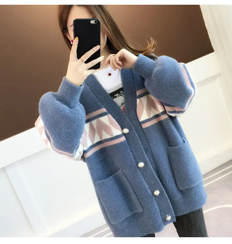 Cozy knitted plus-size sweater