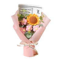 Crochet Floral Bouquet with Sunflowers and Daisies for Anniversaries and Celebrations
