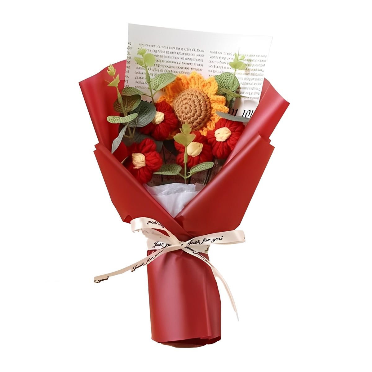 Crochet Floral Bouquet with Sunflowers and Daisies for Anniversaries and Celebrations
