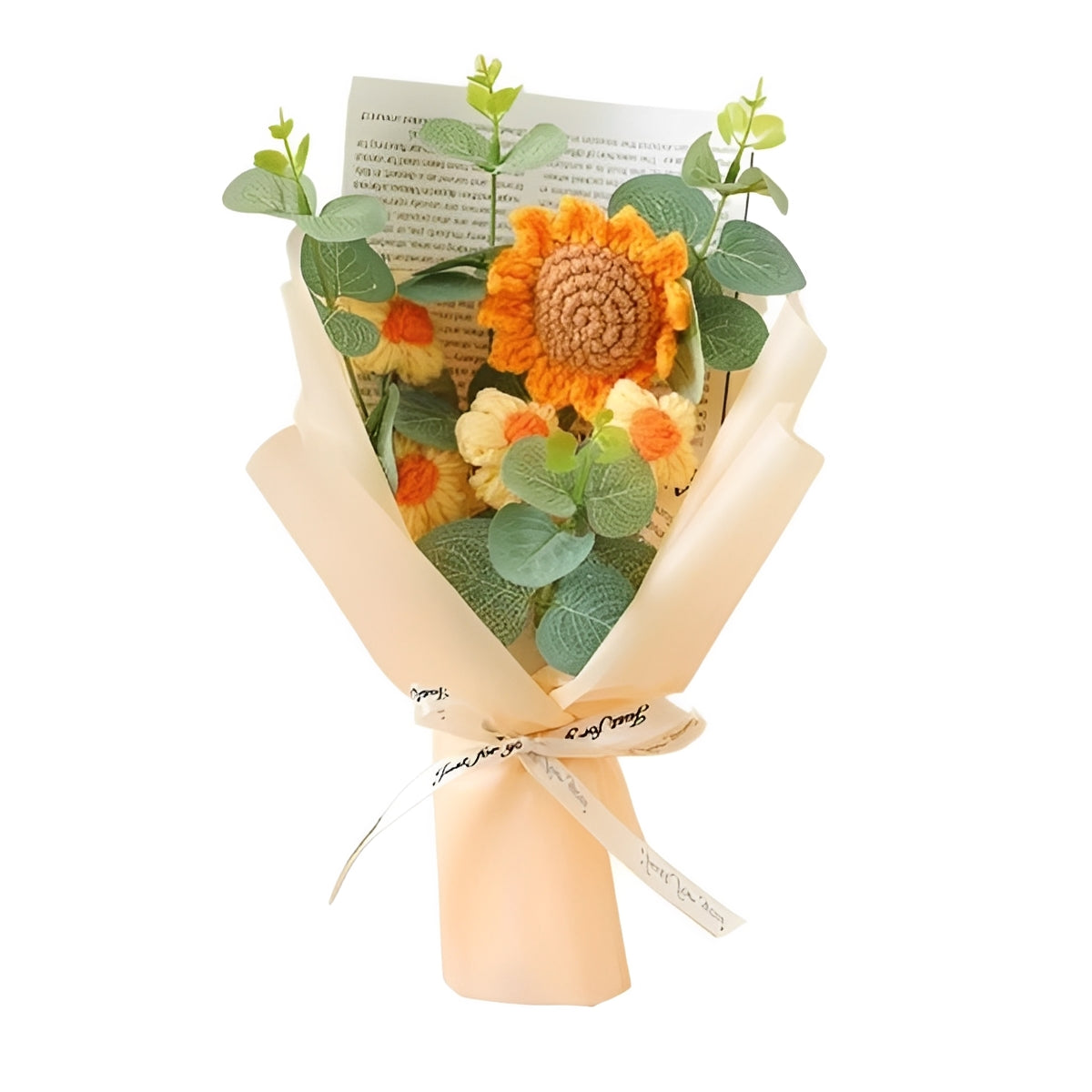Crochet Floral Bouquet with Sunflowers and Daisies for Anniversaries and Celebrations