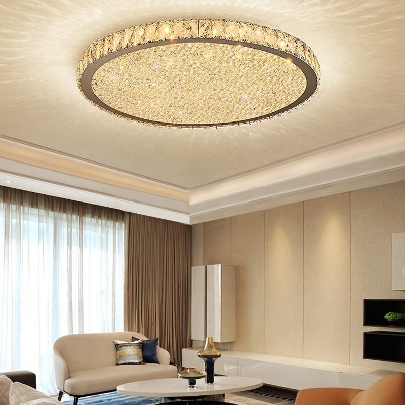 Crystal Ceiling Light - Flush Mount Fixture - Elegant Design - Image 2