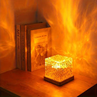 Crystal Cube Projector Lamp - Dynamic Night Light - Modern Table Lamp