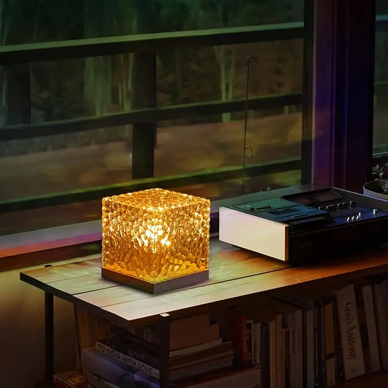 Crystal Cube Projector Lamp - Dynamic Night Light - Modern Table Lamp - Image 2
