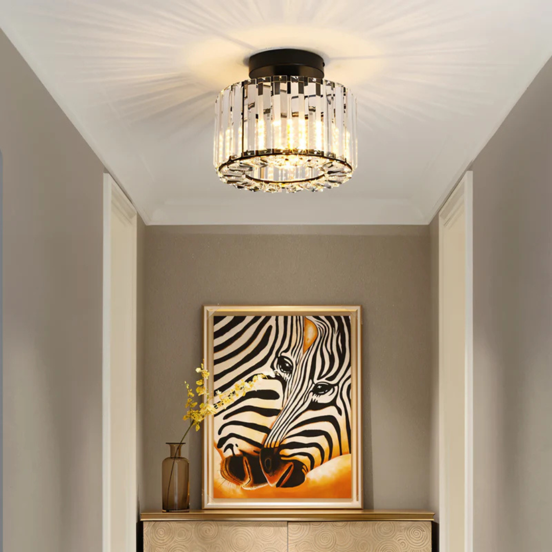 Crystal Flush Mount Ceiling Light Fixture - Modern Style LED Lamp - Elegant Home Decor - Image 1