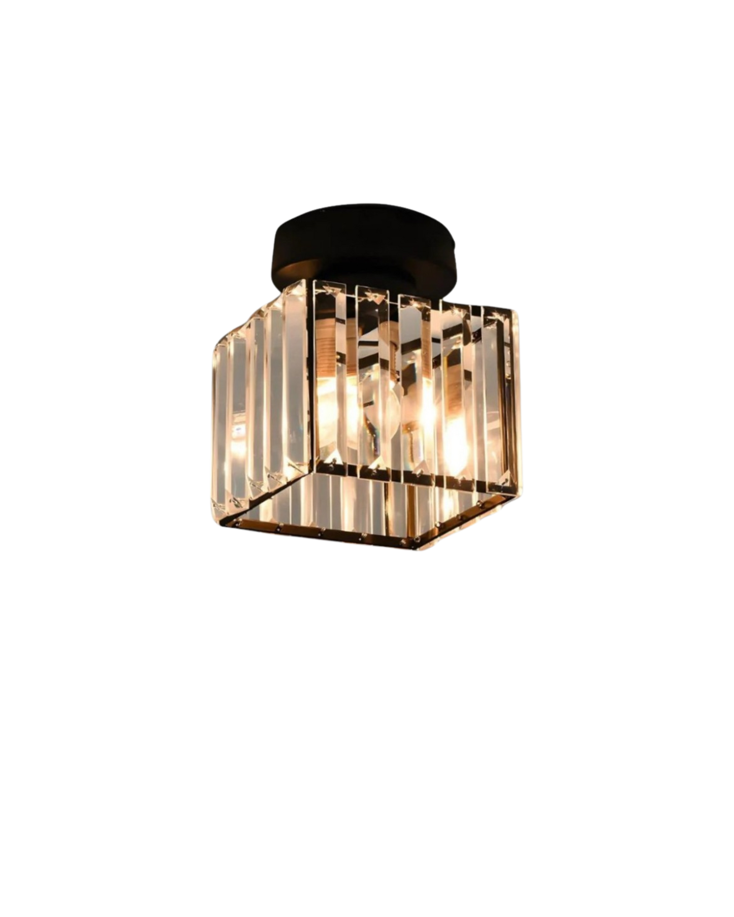 Crystal Glass Ceiling Light - Modern Square Fixture - Stylish Entryway Lighting - Image 1
