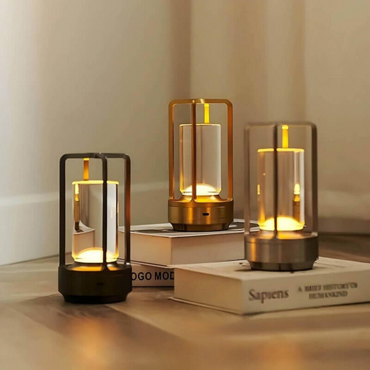 Crystal Glass Table Lamp - Wireless - Portable Accent Light - Modern Bedside Lamp - Image 1