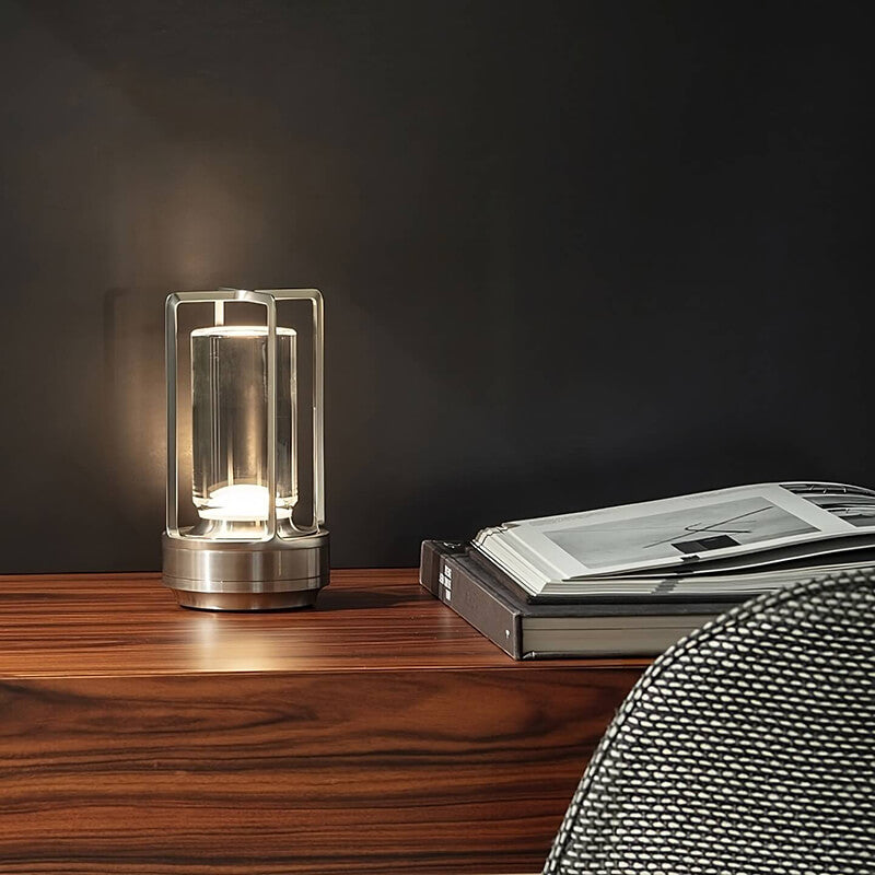 Crystal Glass Table Lamp - Wireless - Portable Accent Light - Modern Bedside Lamp - Image 4