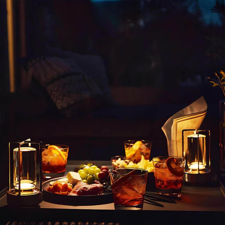 Crystal Glass Table Lamp - Wireless - Portable Accent Light - Modern Bedside Lamp - Image 5