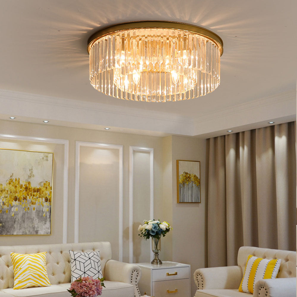 Crystal Plafond Lamp - Round Ceiling Light - Modern Chandelier - Image 1