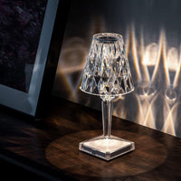 Crystal Rechargeable LED Table Lamp - Minimalist Bedside Lamp - Modern Accent Lighting