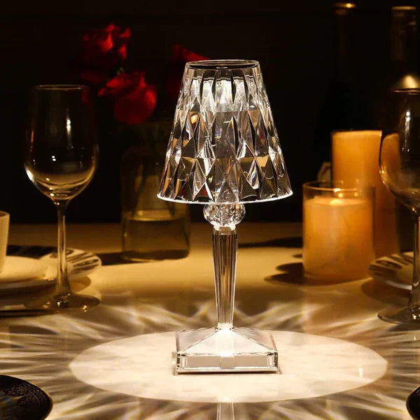 Crystal Rechargeable LED Table Lamp - Minimalist Bedside Lamp - Modern Accent Lighting - Image 4