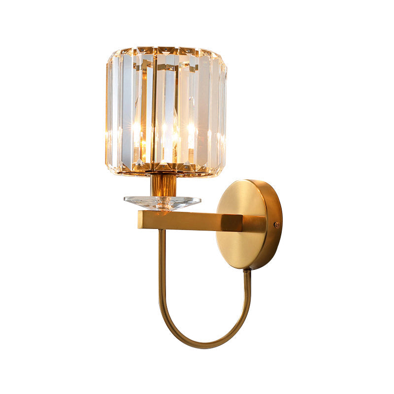 Crystal Wall Lamp - Gold Finish - Modern Cylinder Sconce - Living Room Lighting - Image 3