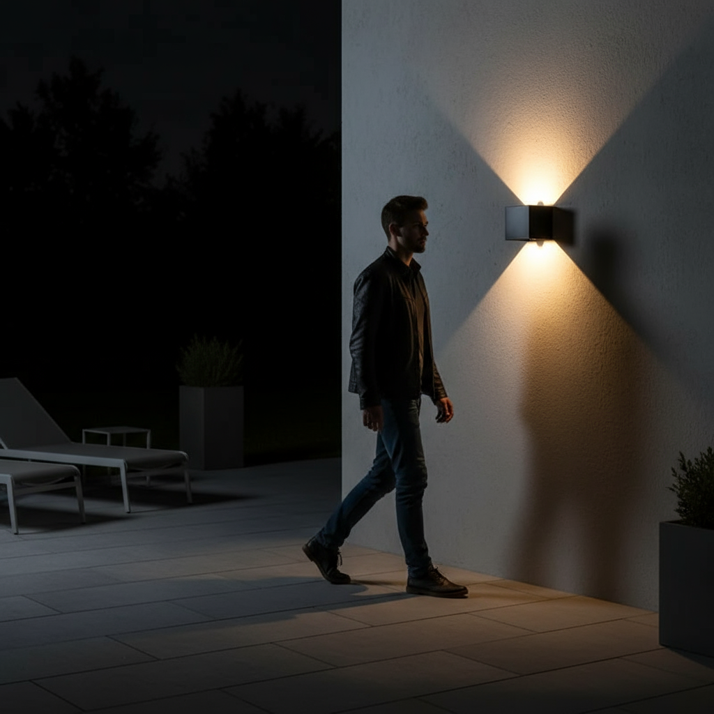 Cube Outdoor Wall Light - Modern Aluminium Exterior Fixture - LED Sconce - Image 4
