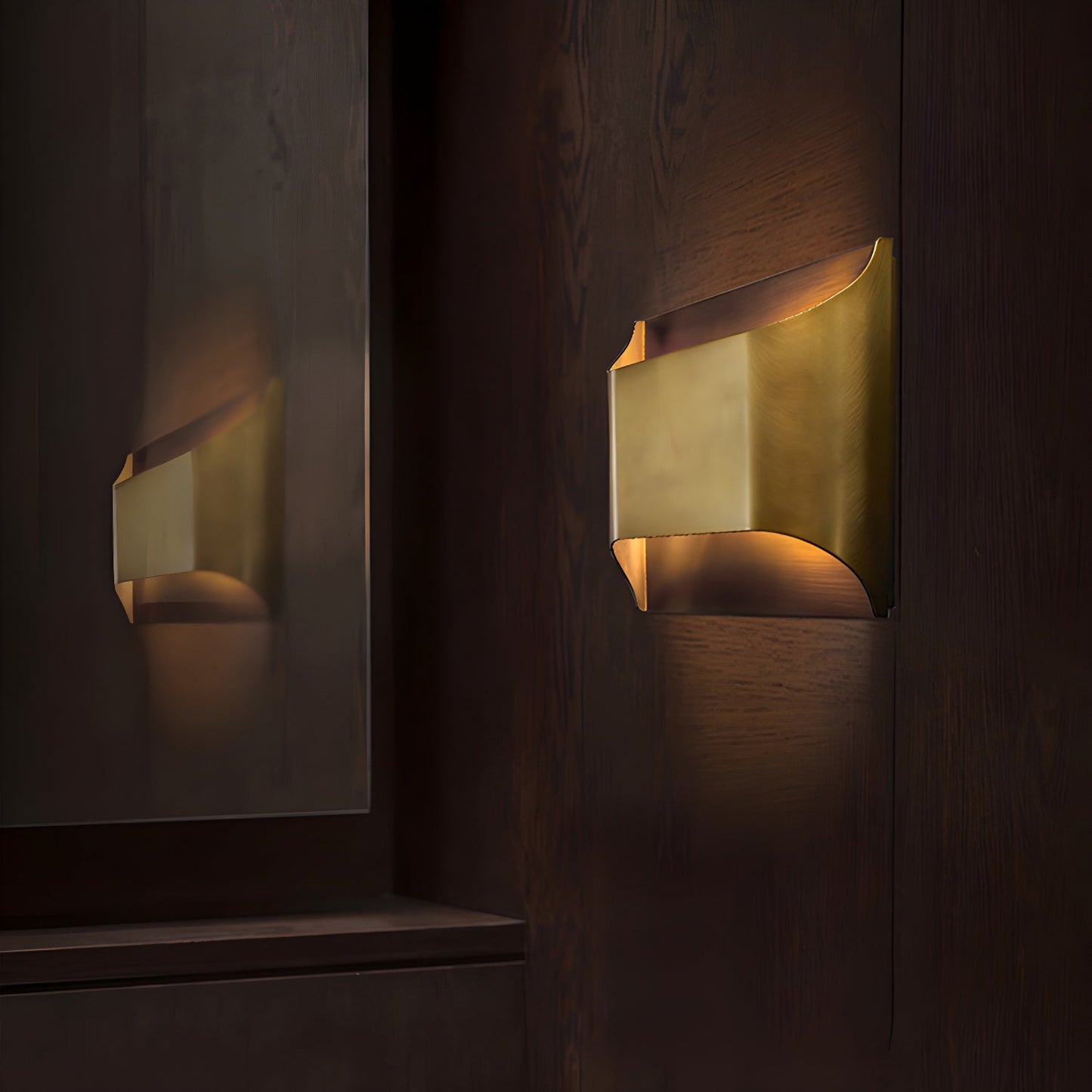 Curved Copper Wall Sconce - Modern LED Wall Lamp - Stylish Lighting Fixture - Image 2
