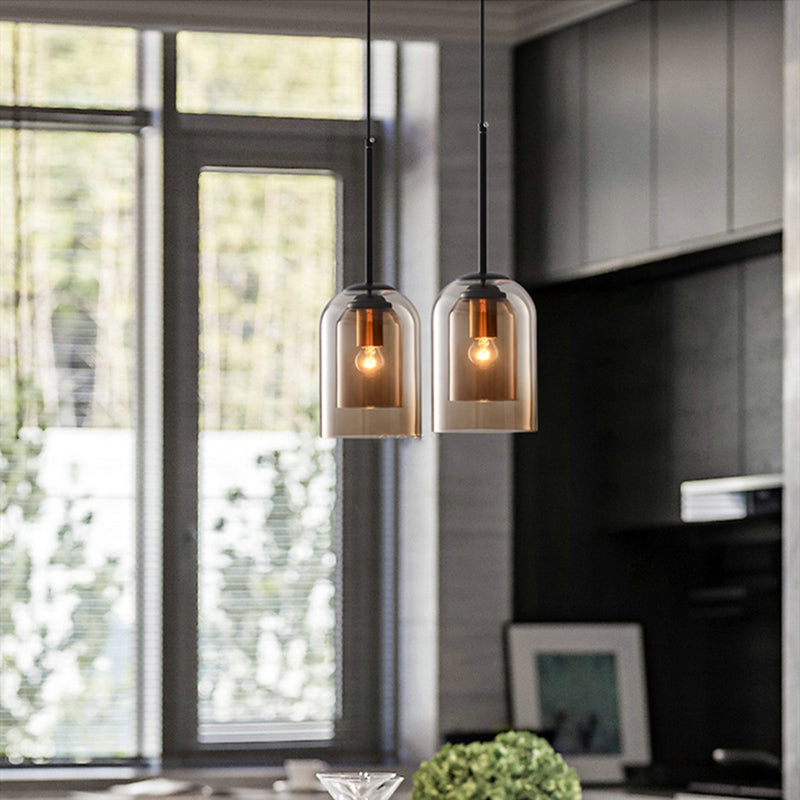 Cylinder Glass Pendant Light - Modern Style Hanging Lamp - Adjustable Height - Image 3