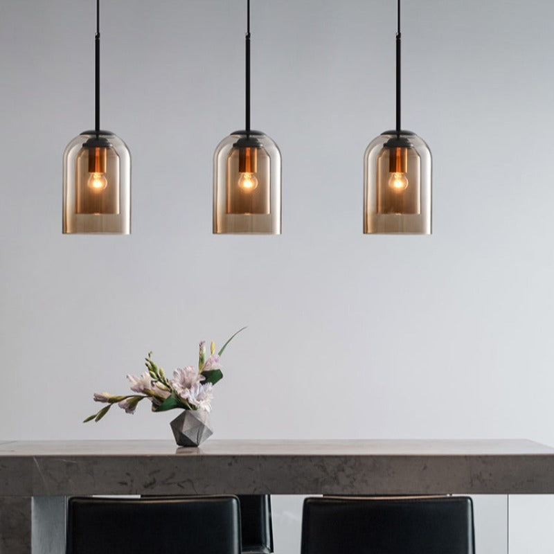 Cylinder Glass Pendant Light - Modern Style Hanging Lamp - Adjustable Height - Image 5