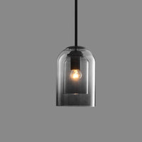 Cylinder Glass Pendant Light - Modern Style Hanging Lamp - Adjustable Height