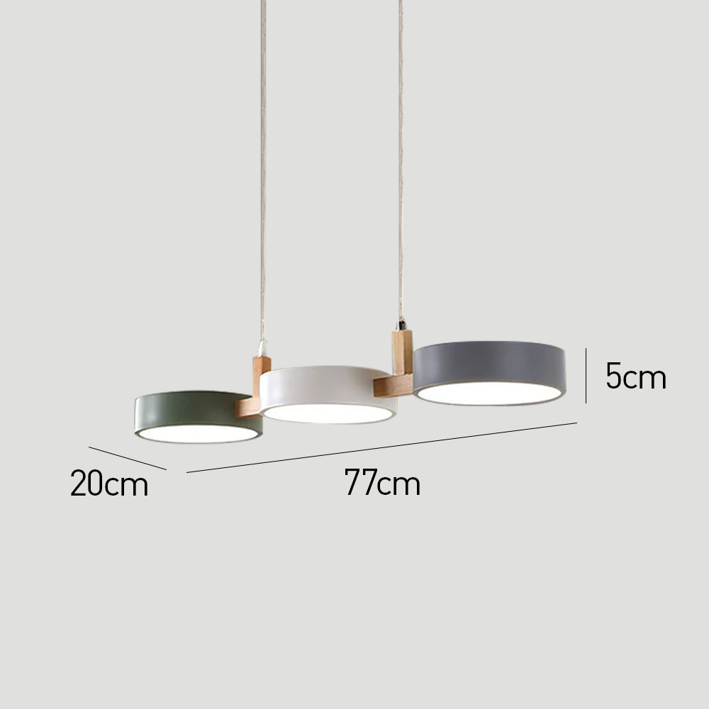 Cylinder Pendant Light - Wooden Accent - Modern Island Lighting for Dining Room - Image 4