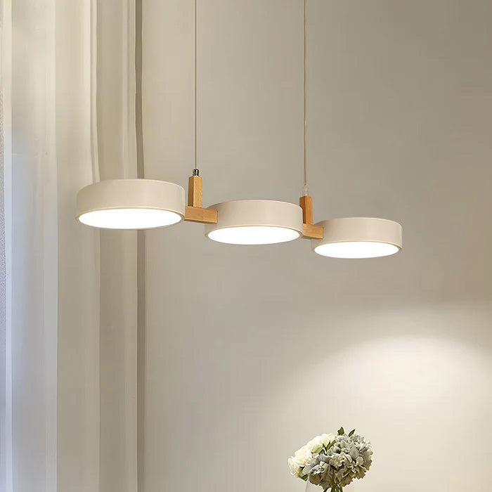 Cylinder Pendant Light - Wooden Accent - Modern Island Lighting for Dining Room - Image 6