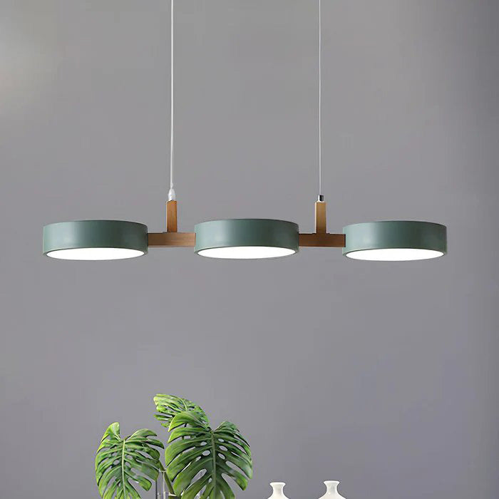 Cylinder Pendant Light - Wooden Accent - Modern Island Lighting for Dining Room - Image 7