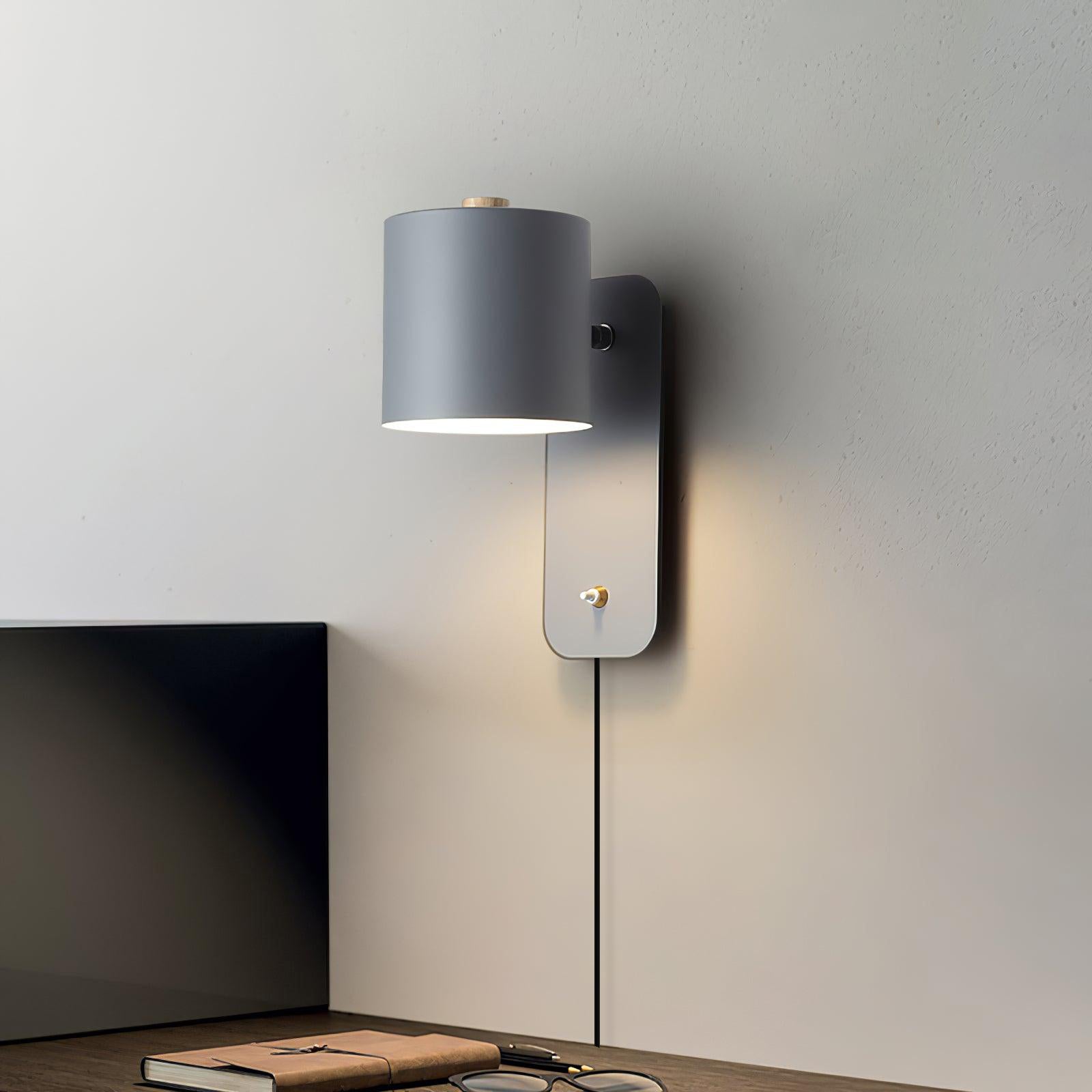 Cylinder Wall Sconce - Plug-in Wall Lamp - Modern Rotatable Iron Lighting - Image 2