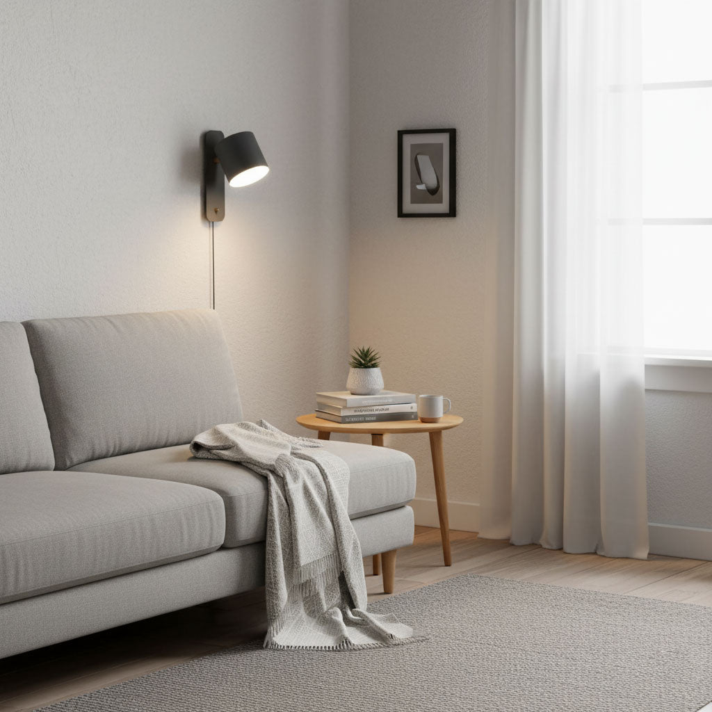 Cylinder Wall Sconce - Plug-in Wall Lamp - Modern Rotatable Iron Lighting - Image 3