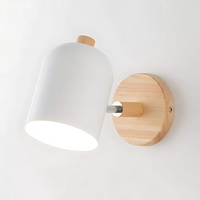 Cylinder Wall Sconce - Wood Accent - Modern Wall Light Fixture
