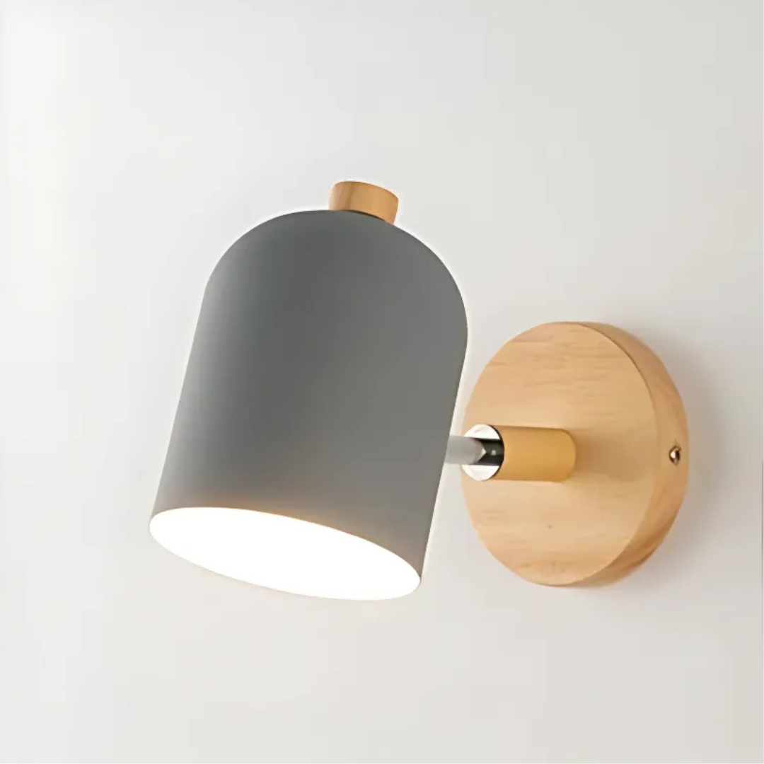 Cylinder Wall Sconce - Wood Accent - Modern Wall Light Fixture - Image 3