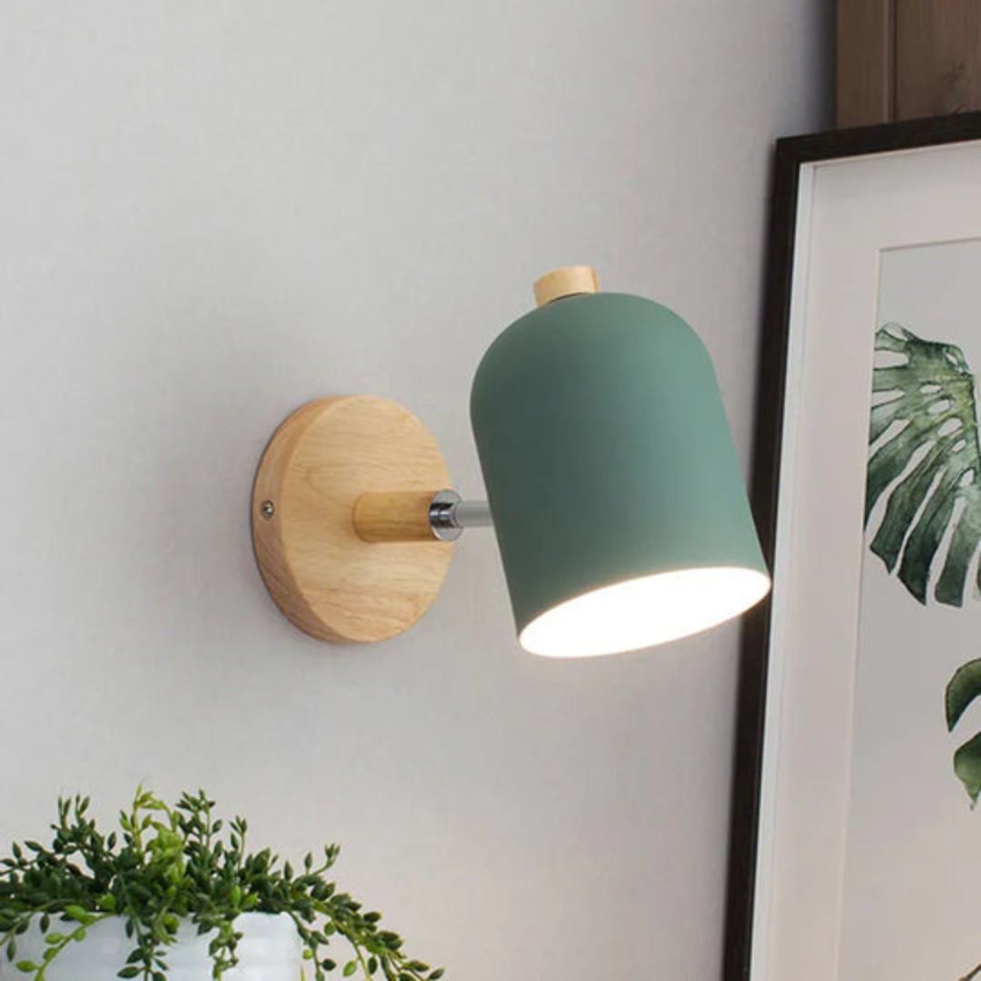 Cylinder Wall Sconce - Wood Accent - Modern Wall Light Fixture - Image 4