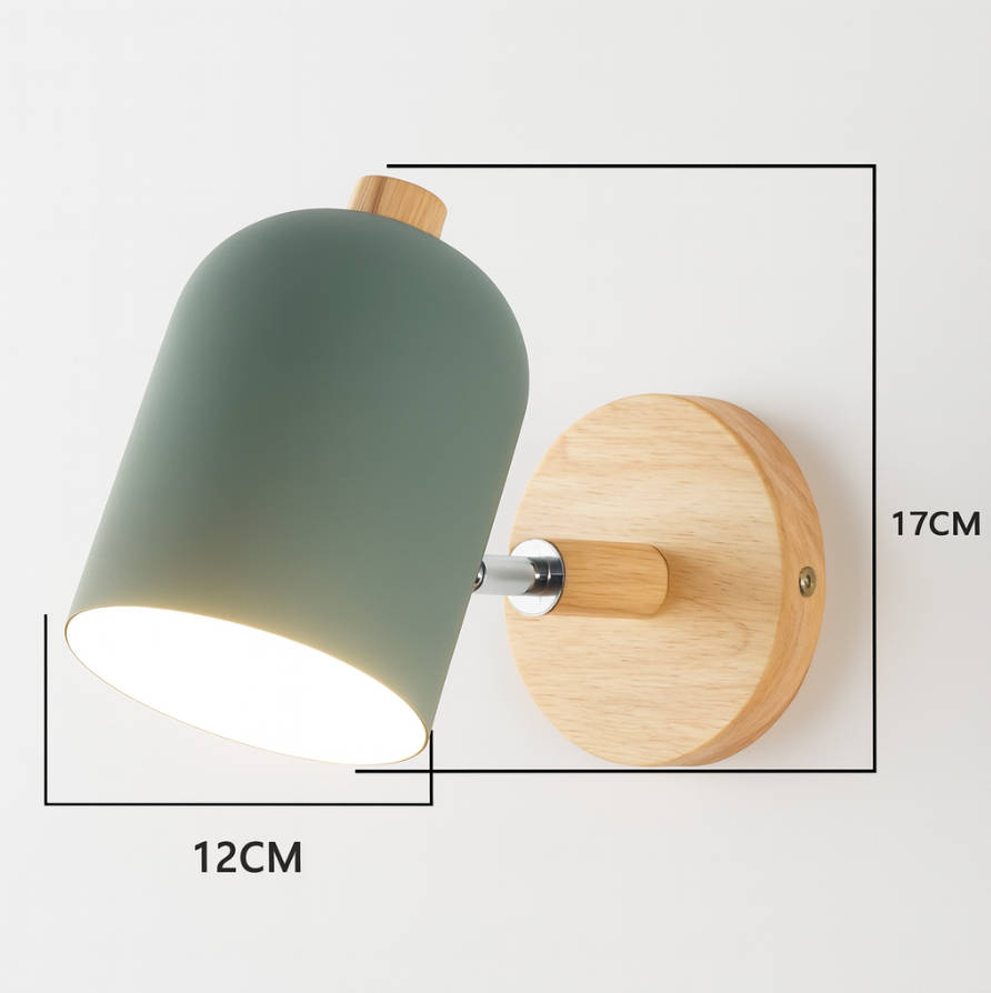 Cylinder Wall Sconce - Wood Accent - Modern Wall Light Fixture - Image 5