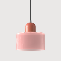 Cylindrical Glass Pendant Light - Modern Iron LED Fixture - Stylish Home Lighting