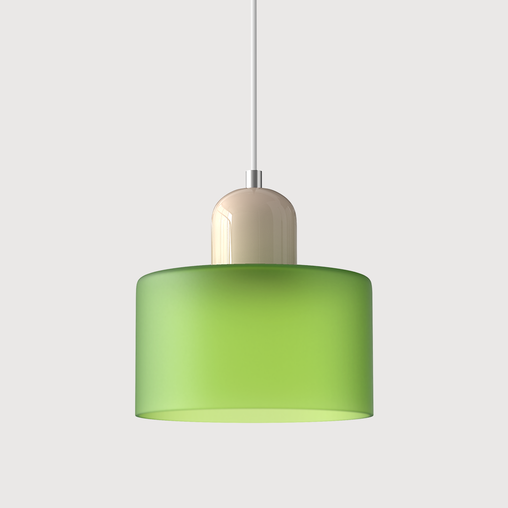 Cylindrical Glass Pendant Light - Modern Iron LED Fixture - Stylish Home Lighting - Image 11
