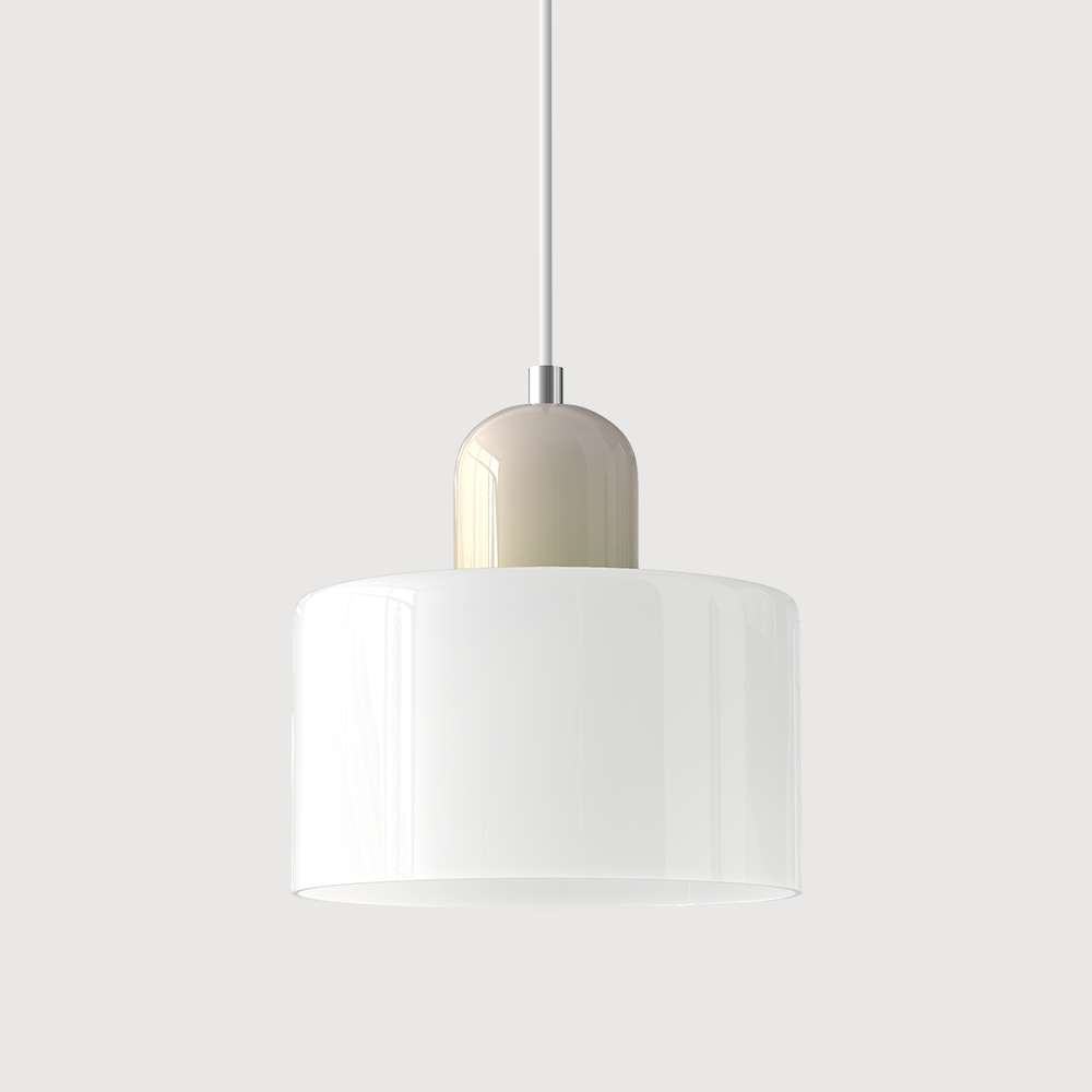 Cylindrical Glass Pendant Light - Modern Iron LED Fixture - Stylish Home Lighting - Image 15