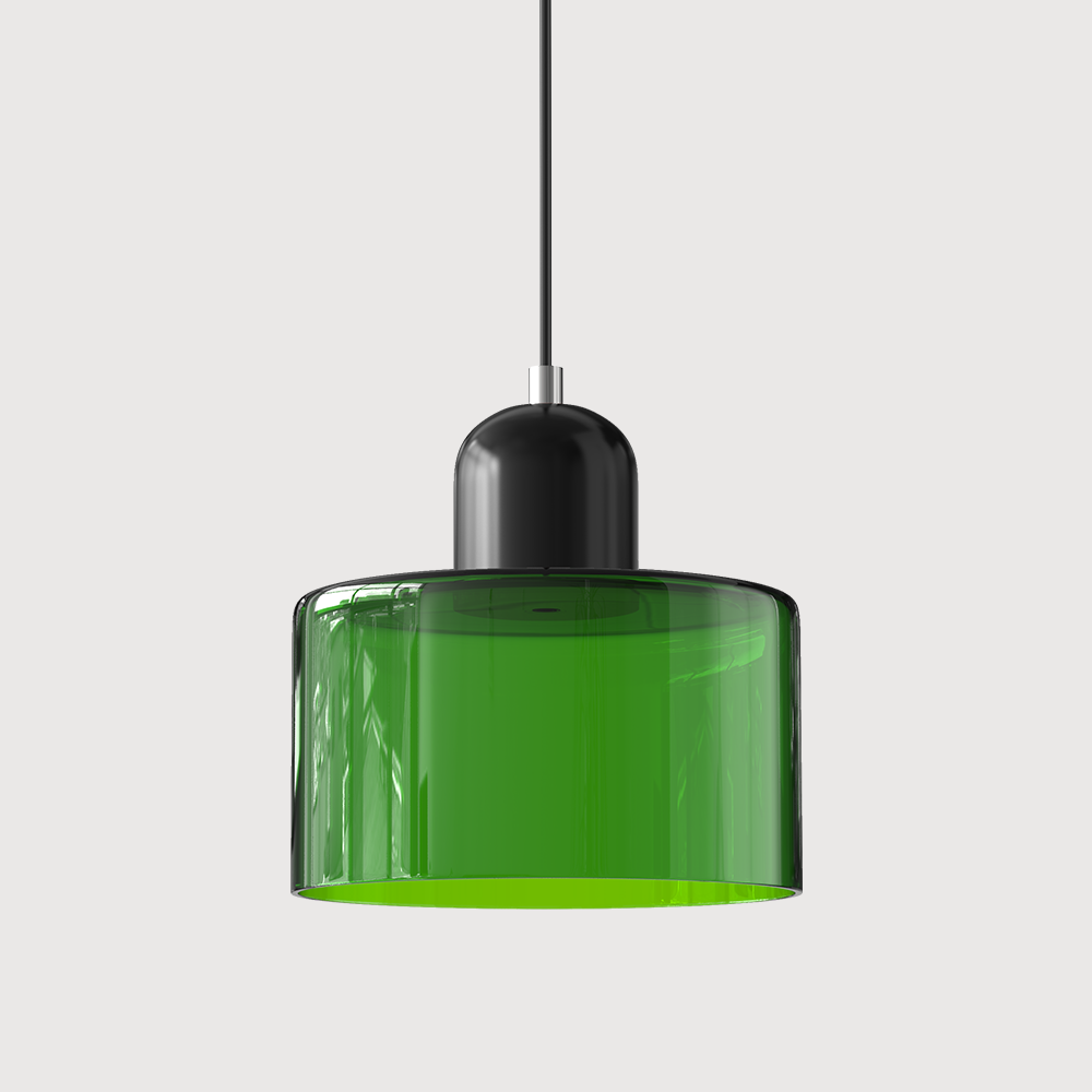 Cylindrical Glass Pendant Light - Modern Iron LED Fixture - Stylish Home Lighting - Image 30