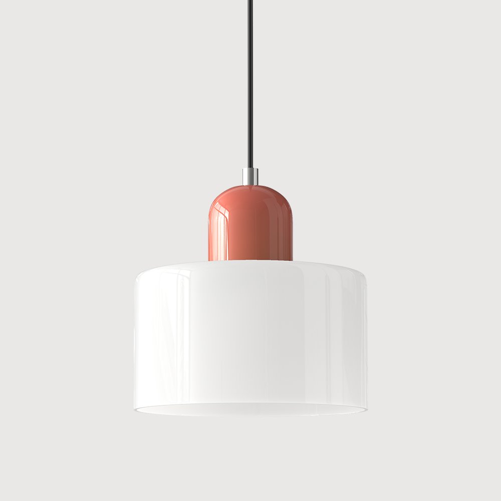 Cylindrical Glass Pendant Light - Modern Iron LED Fixture - Stylish Home Lighting - Image 9