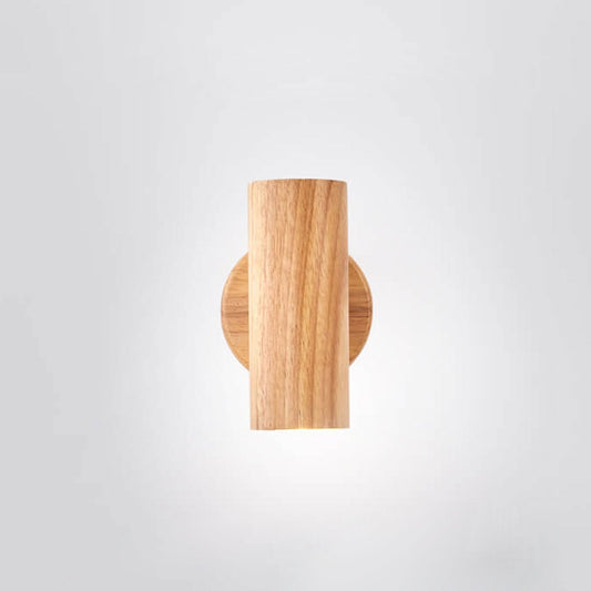 Cylindrical Wall Light - Modern Wooden Sconce - Elegant LED Lighting - Image 1