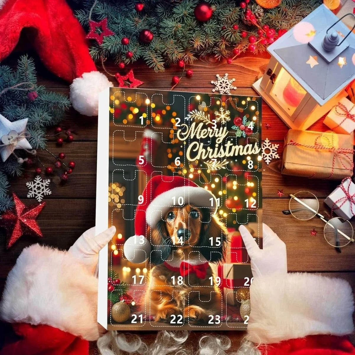 Dachshund Christmas Advent Calendar with 24 Themed Toys and Accessories