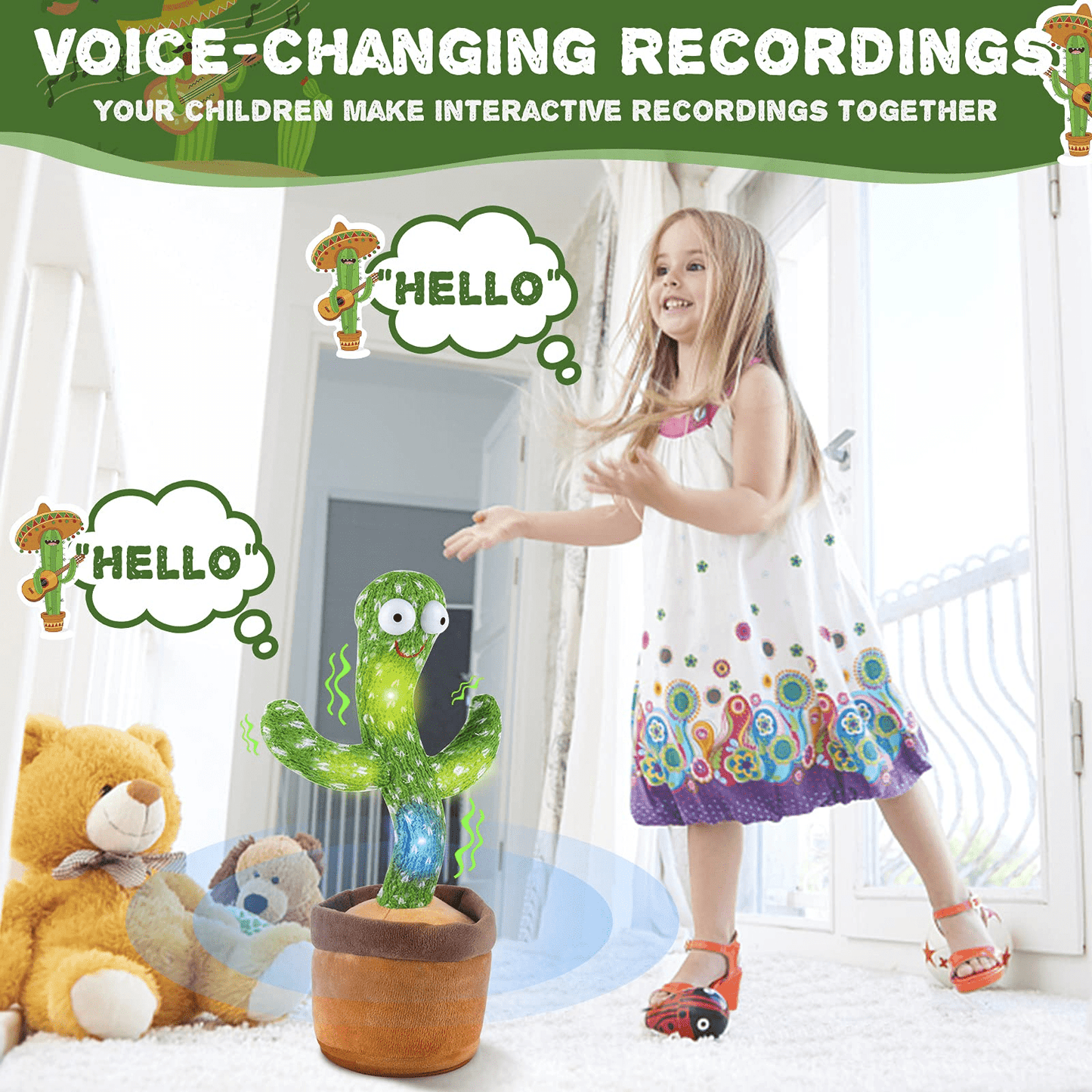 Dancing & Singing Cactus with 120 Songs (Can Also Repeat What You Say)