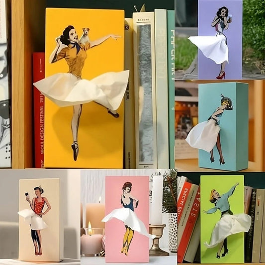 Decorative Tissue Box Cover - Novelty Dancer Design - Fun Home & Office Decor - Image 1