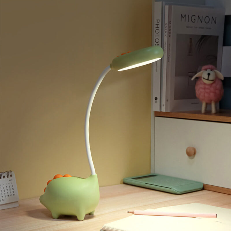 Dino Kids Desk Lamp - LED Dimmable Reading Light - Pastel Green - Image 2