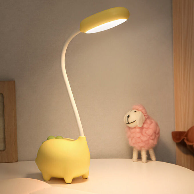 Dino Kids Desk Lamp - LED Dimmable Reading Light - Pastel Green - Image 3
