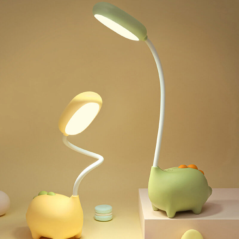 Dino Kids Desk Lamp - LED Dimmable Reading Light - Pastel Green - Image 4