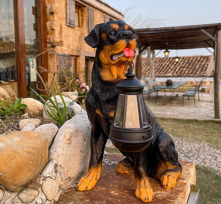 Dog Sculpture Solar Lantern - Outdoor LED Garden Statue - Decorative Pet Lighting - Image 2