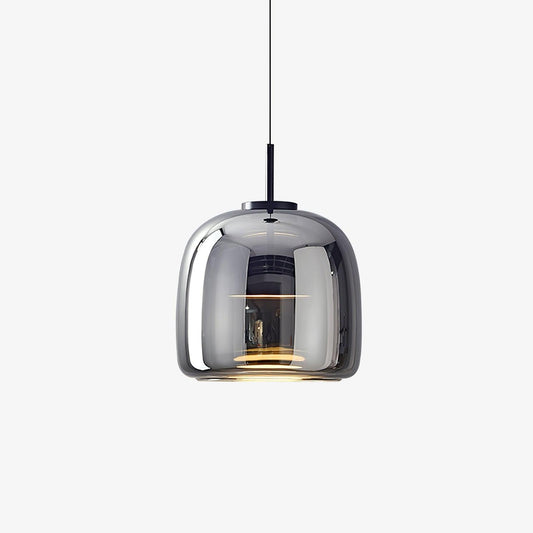 Dome Pendant Light - Smoked Glass - Modern Elegant Lighting - Image 1